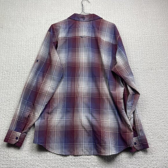 Mountain Equipment Co-op MEC light Hiking Button Shirt Men L Plaid Red / Blue - Picture 10 of 13